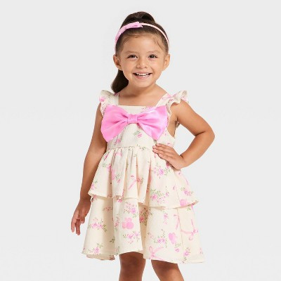 Toddler Girls' Disney Minnie Mouse Floral Bow Gauze Dress - Pink 5T | Target