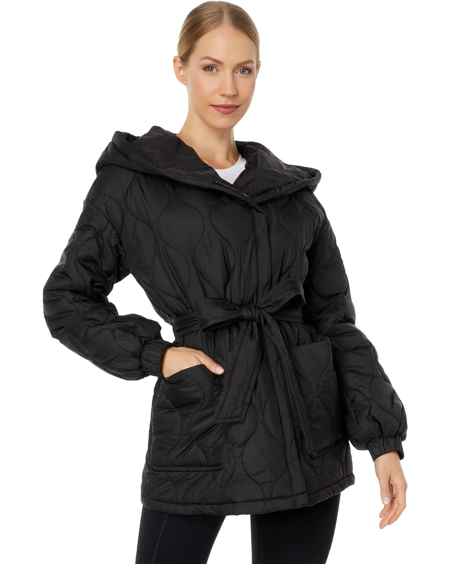 Belted Quilt with Hood Jacket M425737QZ | Zappos