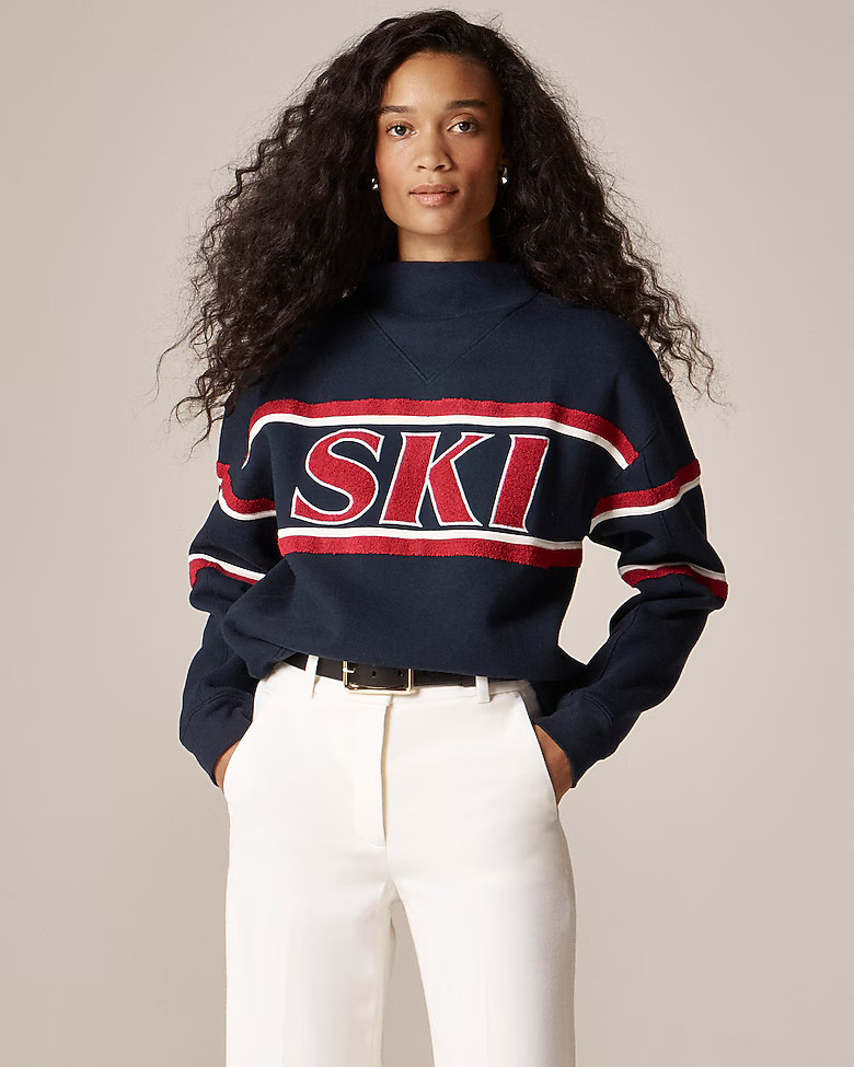 Heritage fleece "Ski" graphic sweatshirt | J. Crew US