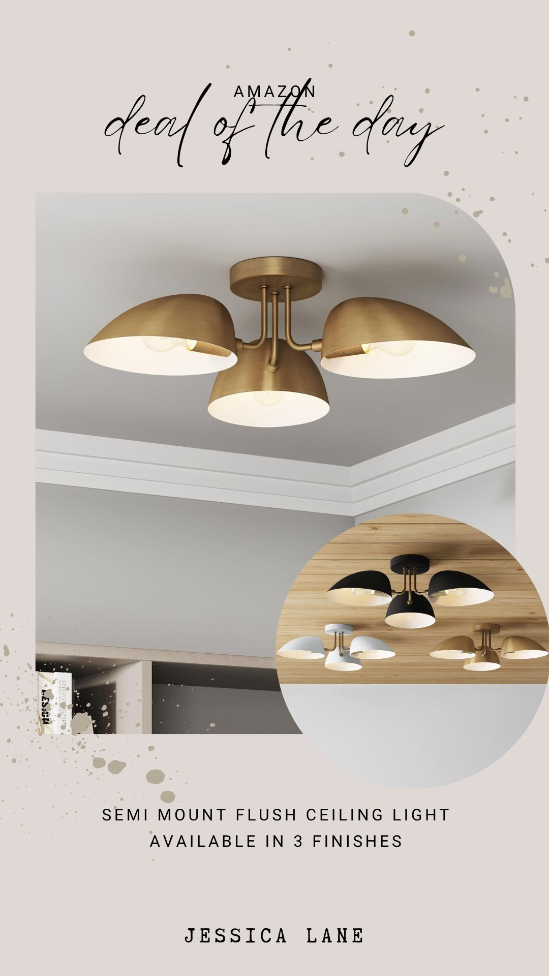 This semi-mount flush ceiling light comes in three beautiful finishes to perfectly match your home's aesthetic. A sophisticated lighting upgrade available as a top Amazon deal today.#homelighting #amazonfinds #interiordesign

#LTKSaleAlert #LTKHome