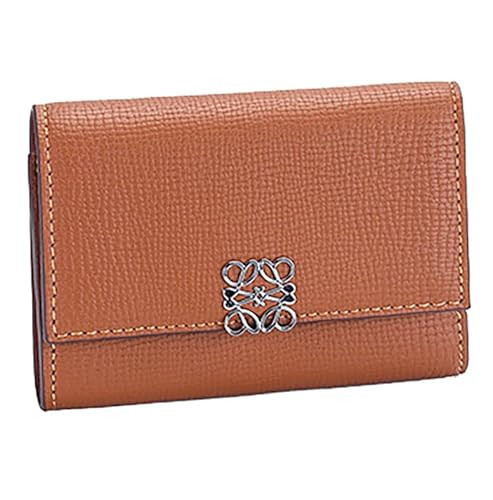Women Wallet Genuine Leather Short Trifold Card Case Holder Organizer Zipper Coin Purse (Brown) | Amazon (US)