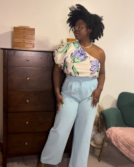 I love this Target find Women's Balloon Sleeve Asymmetrical One Shoulder Blouse - A New Day™! The pattern is cute, but not obnoxiously floral. You can get the skirt if you want the complete set!

#LTKfindsunder50 #LTKxTarget #LTKstyletip