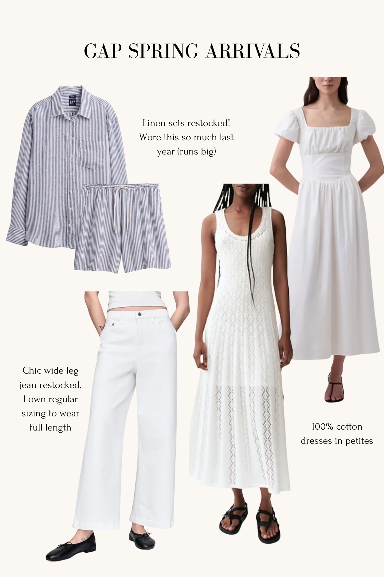 Gap restocks and new arrivals

• XXs petite in linen shorts set that runs oversized 

• 24 regular in the stride ankle jeans is full length on me with flats

• spring cotton dresses stocked in petite 

#LTKPetite #LTKmomlife #LTKSaleAlert