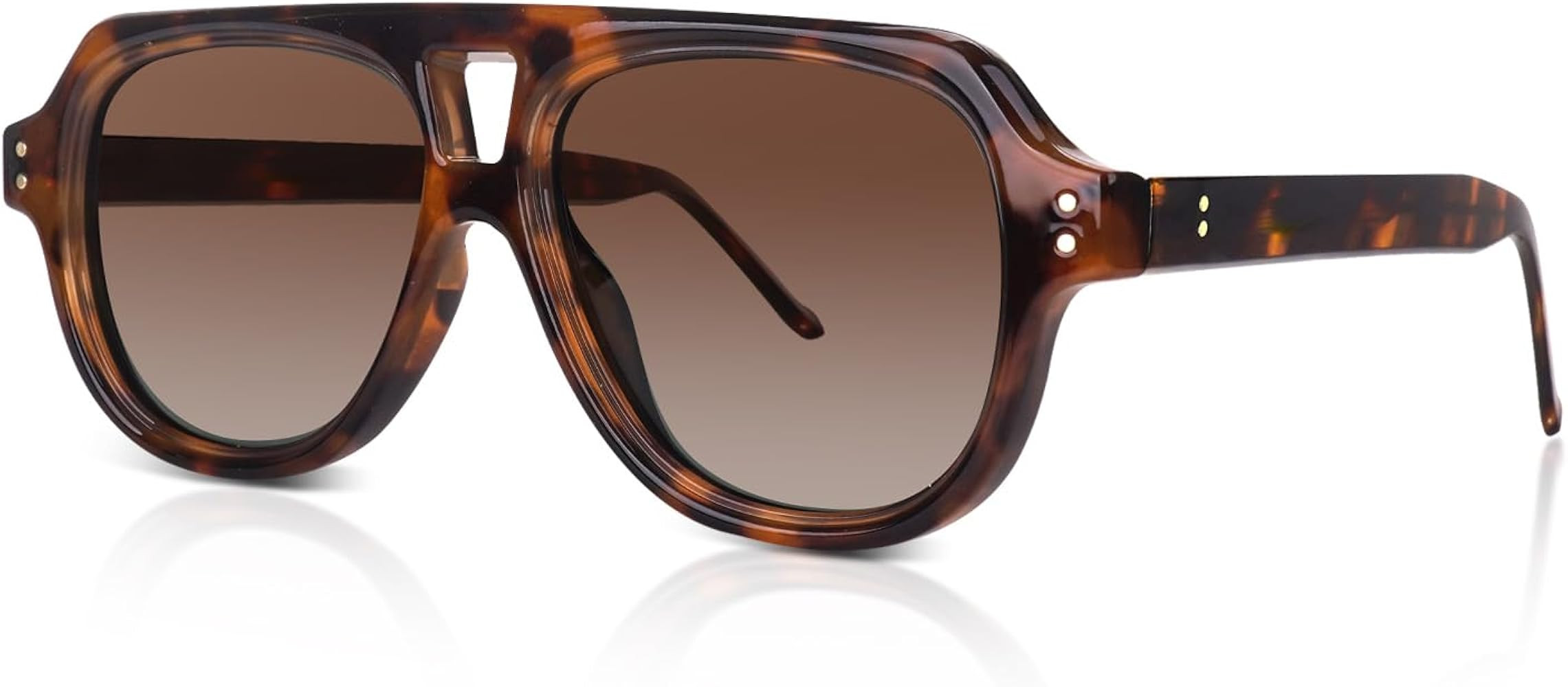 DrRelax Retro Square Aviator Sunglasses Womens 70s Bold Flat Top Frame Polarized Sun Glasses | Amazon (US)