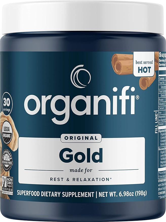 Organifi: Gold - Superfood Supplement Powder - 30 Servings - Stress Support, Better Rest, Relaxat... | Amazon (US)