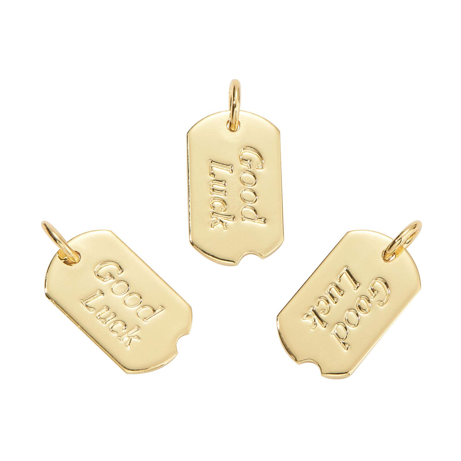 DanLingJewelry 10 pcs Metal Charms Real 18K Gold Plated Rectangle Word Good Luck Charms for Jewel... | Amazon (US)