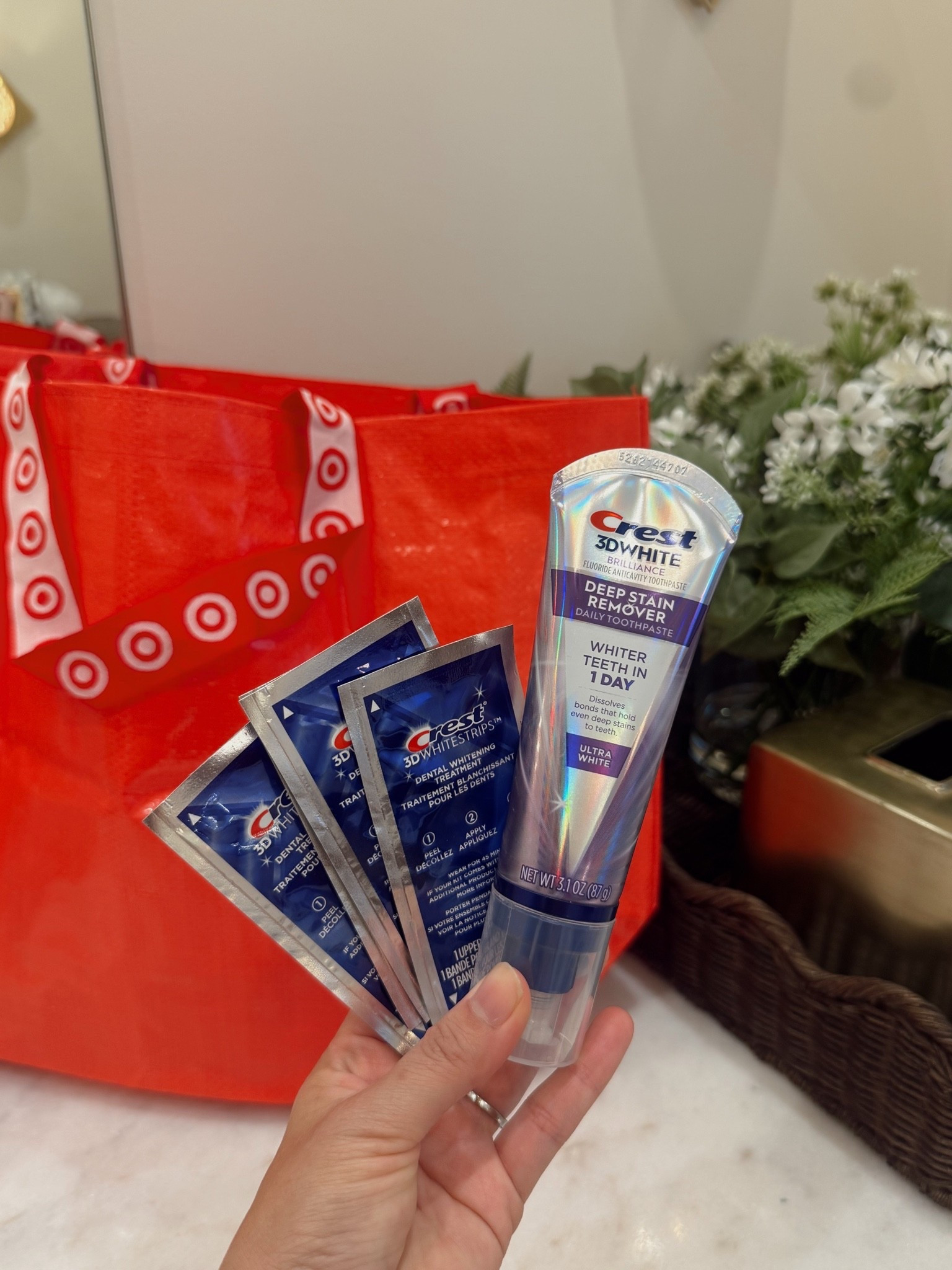 #AD My favorite products for keeping my teeth white even with my daily coffee. ☕️🤍 I always grab my Crest favorites at Target: Crest 3D White Deep Stain Remover Toothpaste for whiter teeth in just one day, plus Crest 3D Whitestrips when I want an extra whitening boost. @target @crest #targetpartner #oralcareroutine #liketkit @shop.ltk
