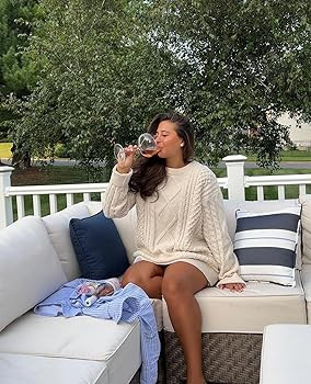 Aelfric Eden Oversized Knit Sweater Solid Vintage Pullover Sweater Unisex Woven Crewneck Knitted ... | Amazon (US)