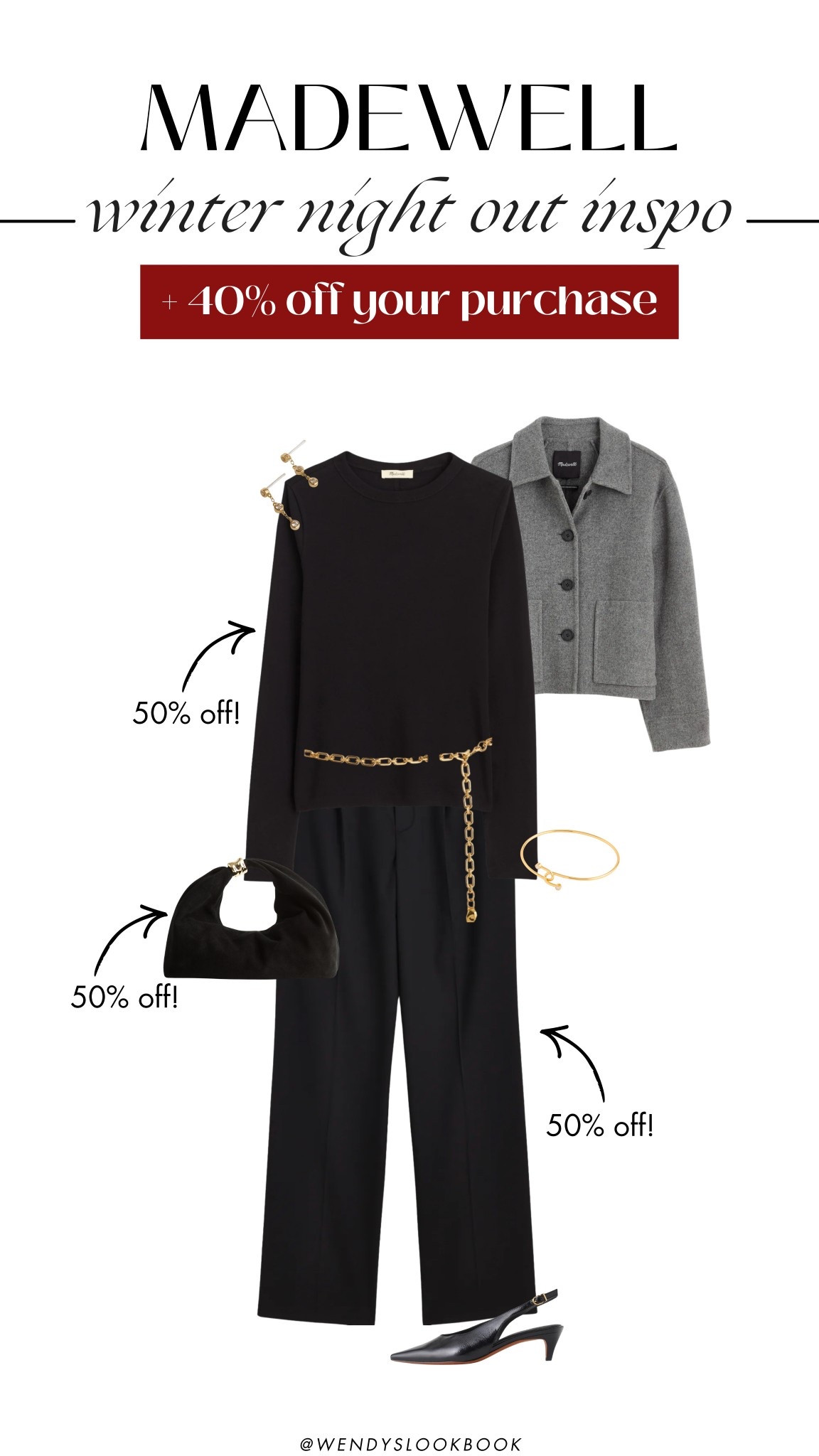 Madewell winter night out inspo. This outfit is great for a nice dinner, a holiday party, or even for the holidays. 

The whole site is 40% off but most things are 50%! Use code EXTRA when checking out. If you order by 12/21, you can get discounted overnight delivery for only $10! 

#LTKHoliday #LTKootd #LTKSaleAlert