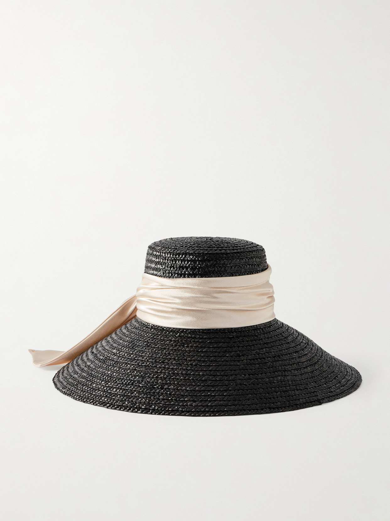 Eugenia Kim - Mirabel Satin-trimmed Straw Sunhat - Black | NET-A-PORTER (UK & EU)