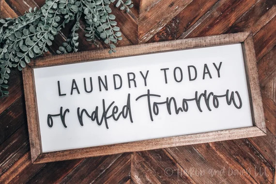 Laundry Today or Naked Tomorrow Modern Laundry Room Laundry | Etsy | Etsy (US)