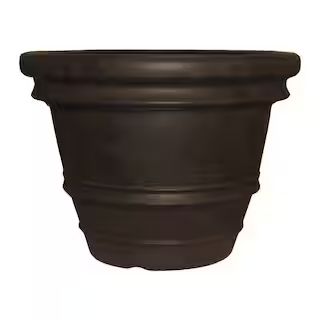 Grosfillex Tuscany 22 in. Round Java Resin Planter US936116 - The Home Depot | The Home Depot