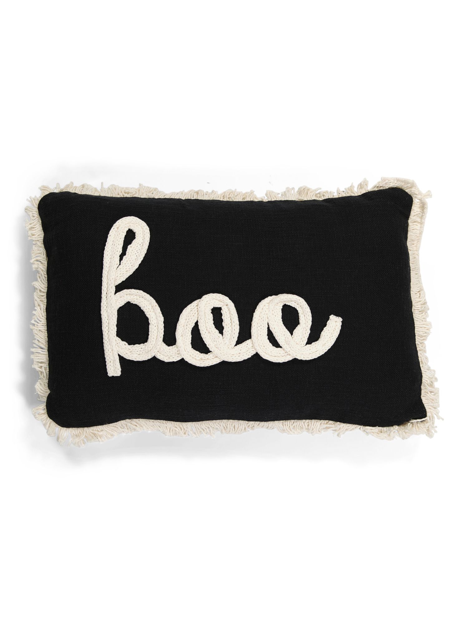 16x26 Textured Yarn Boo Pillow With Fringe | Halloween | Marshalls | Marshalls