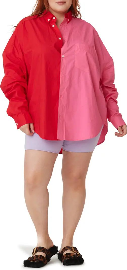 Henrietta Oversize Colorblock Cotton Shirt | Nordstrom