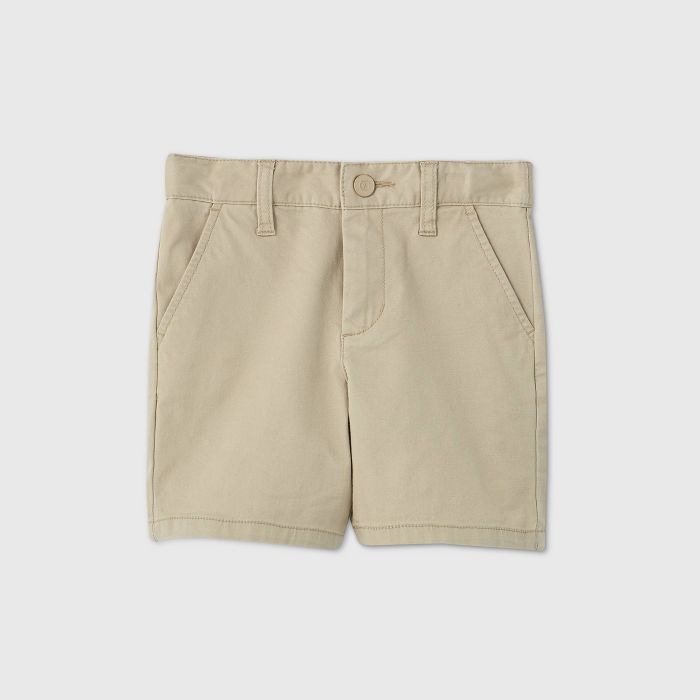 Toddler Boys' Flat Front Stretch Uniform Shorts - Cat & Jack™ Khaki | Target