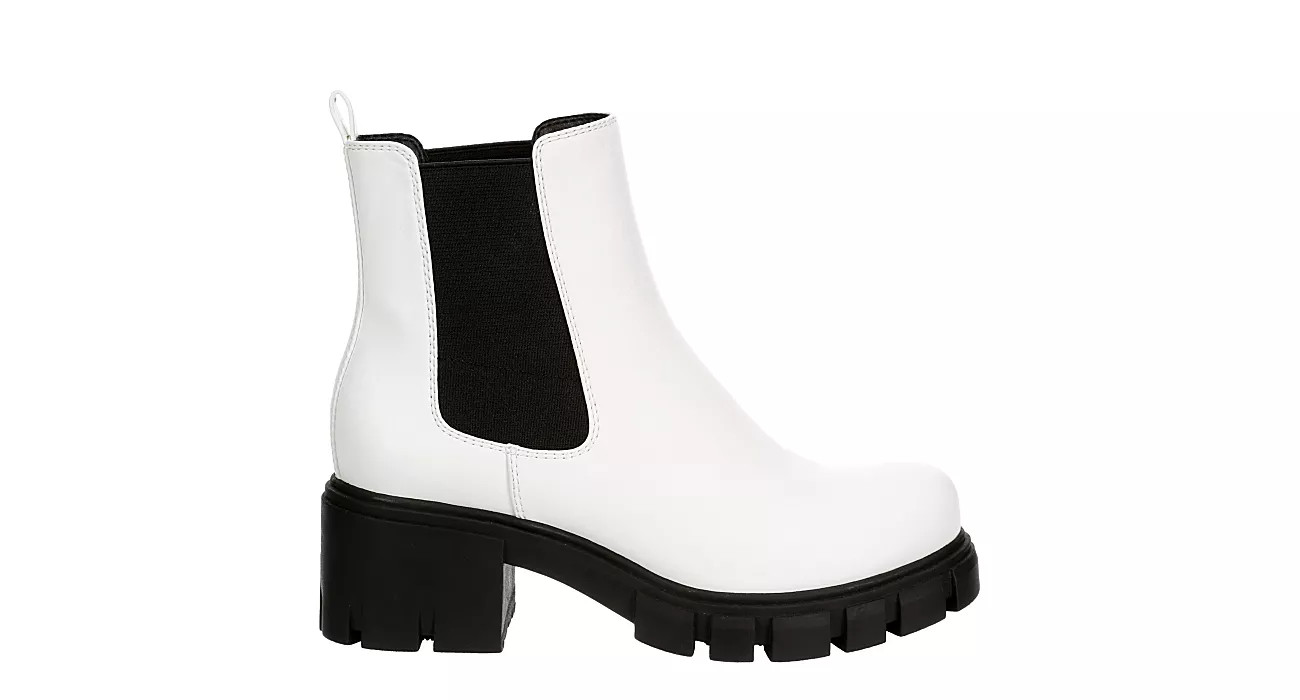 Madden Girl Womens Tessa Chelsea Boot - White | Rack Room Shoes