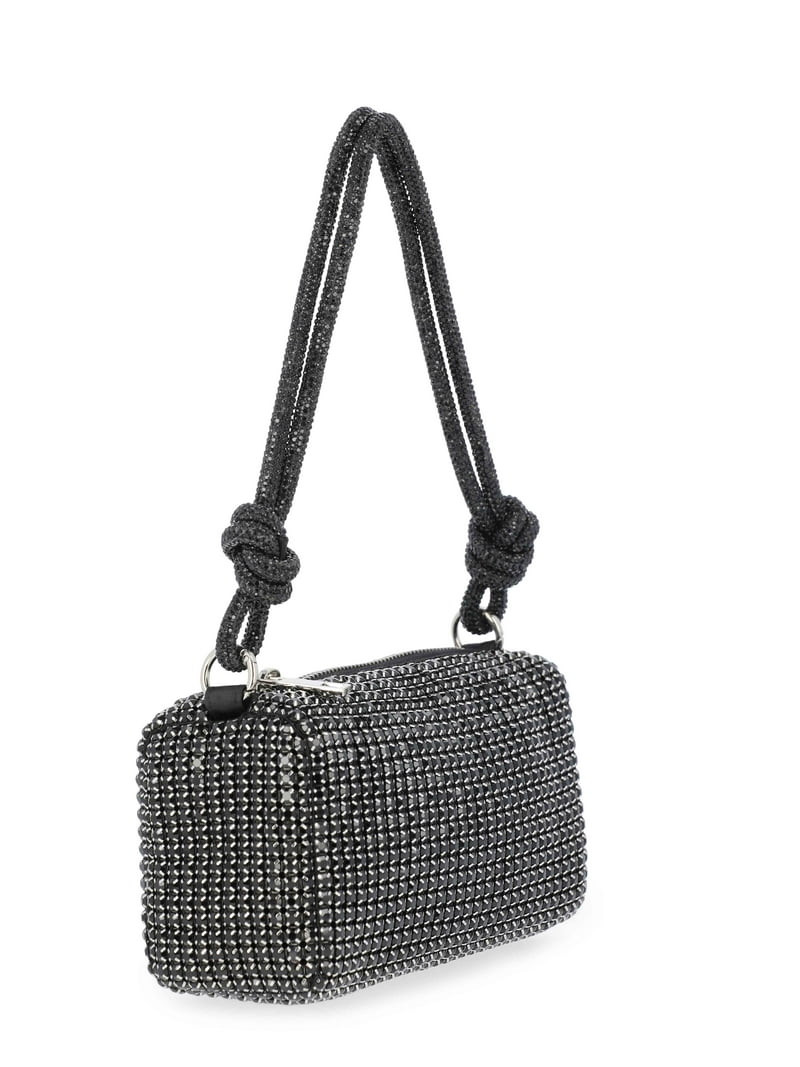 Scoop Women's Rhinestone Party Bag, Black | Walmart (US)
