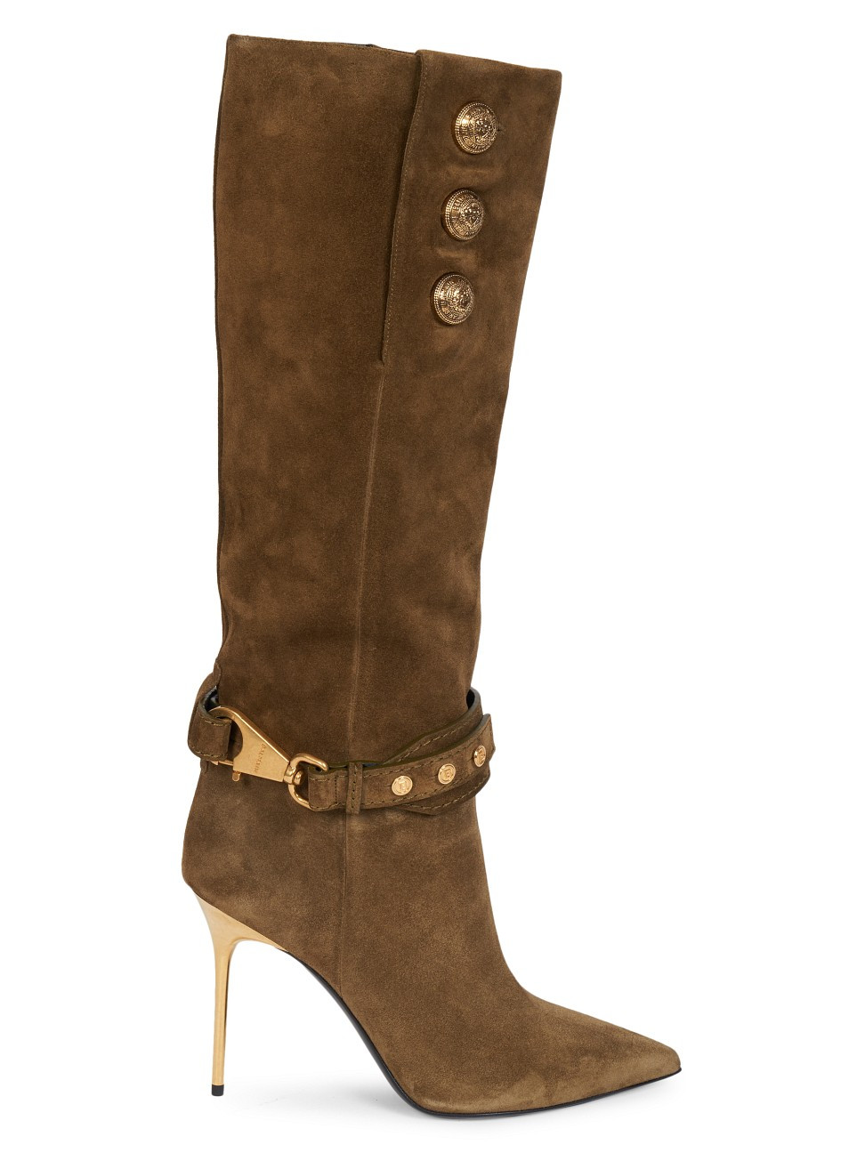 Balmain Robin Suede Knee-High Boots | Saks Fifth Avenue
