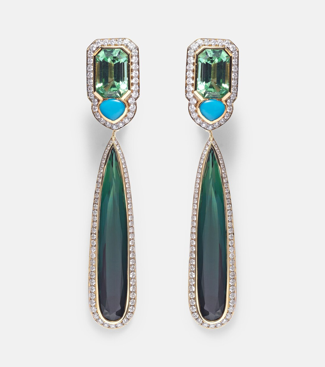 Quarta 18kt gold earrings with diamonds and gemstones | Mytheresa (US/CA)