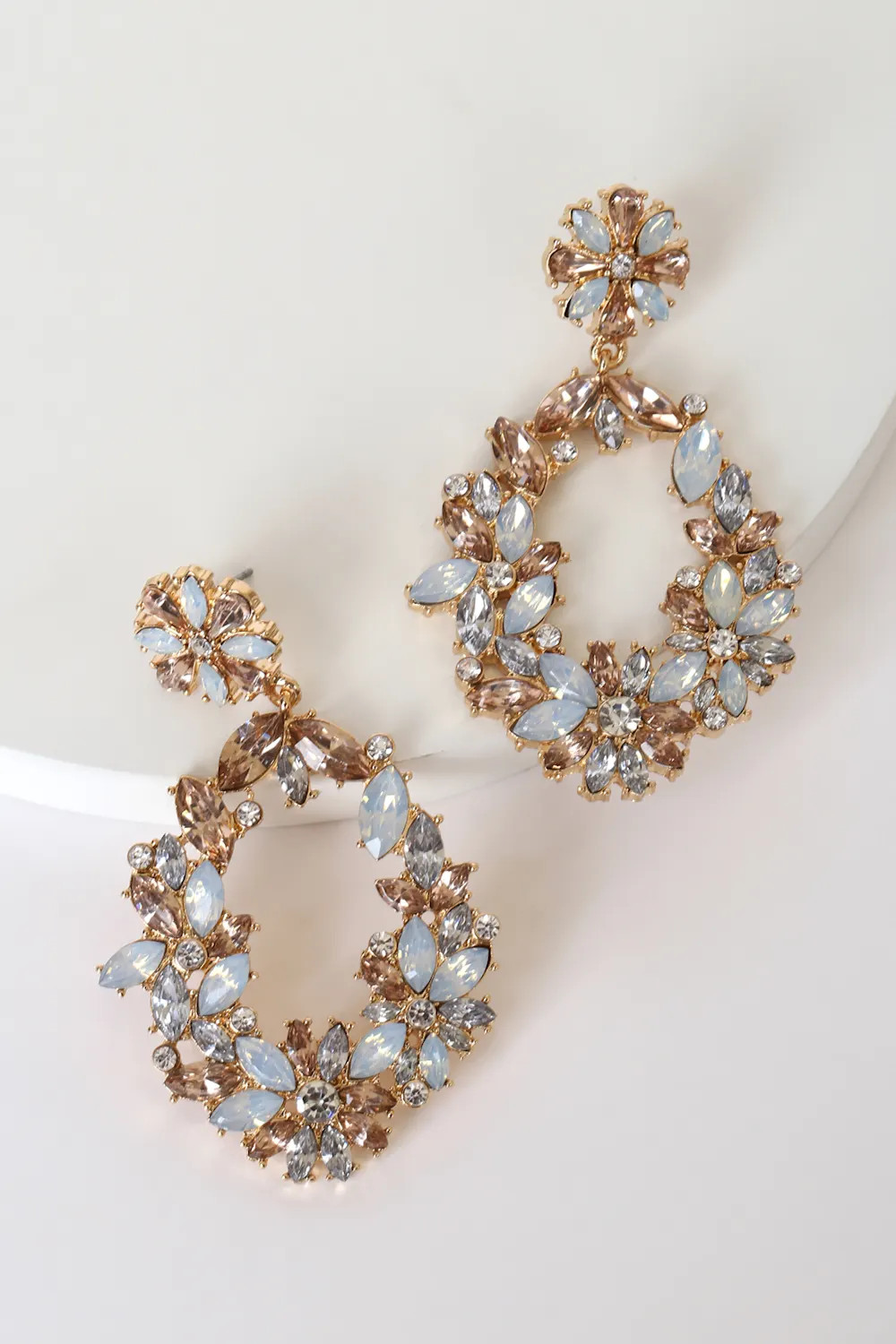 Sparkling Statement Gold Multi Rhinestone Earrings | Lulus (US)