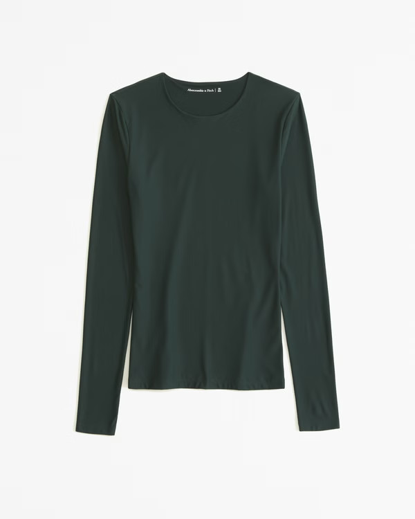 Soft Matte Seamless Tuckable Long-Sleeve Tee | Abercrombie & Fitch (US)