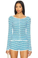 Amanda Uprichard Breezy Cardigan in Blue White from Revolve.com | Revolve Clothing (Global)