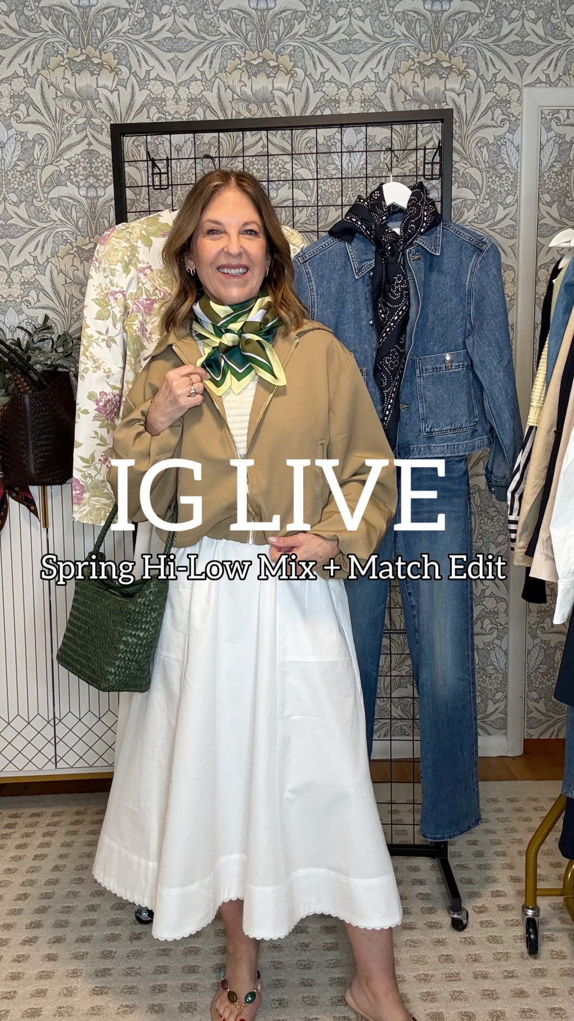 During Thursday’s IG Live, I shared mix-and-match, high-low spring looks.  

Many items are on sale at Nordstrom & Madewell.  

I'm Sandy, and I go live every Thursday to share what’s new from my styling office and styling tips.  Follow along, I’d love to have you here. 

I'm 5’2 and wear a size 25/26, 0/2, Xs/s. 

All fit tts, but the white skirt & top run big, size down.  The splendid pants run true tts size, but I went up a size for a looser fit. 
Trench coat, I wear a size 0/34. 
Kick it jeans run big if between sizes, size down. 

#LTKOver40 #LTKSaleAlert #LTKootd