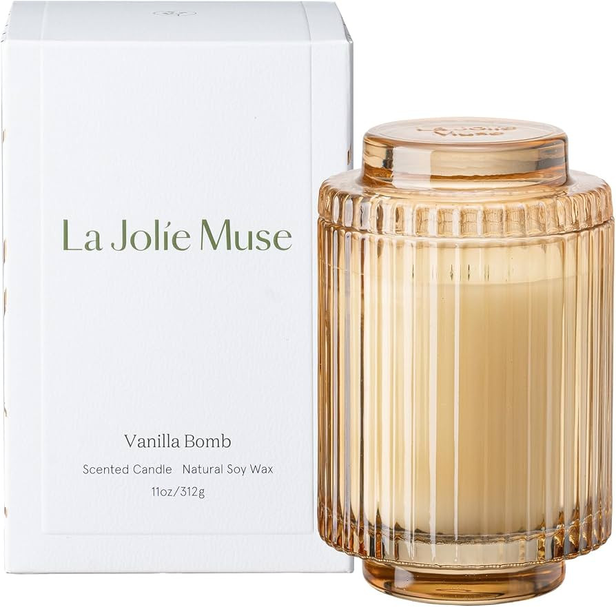 LA JOLIE MUSE Vanilla Zest Scented Candles for Home, 11 oz Natural Soy Wax | Amazon (US)