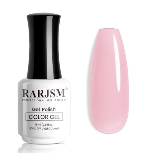 RARJSM Nude Gel Nail Polish Pale Purple Pink Sheer Neutral Skin Tone Color Ice Jelly Pink Gel Polish Transparent Nail GelPolish Soak off UV LED Cured for Home Salon DIY Manicure 15ml Single Bottle | Amazon (US)