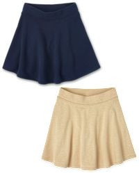 Girls Uniform French Terry Skort 2-Pack - sandy | The Children's Place