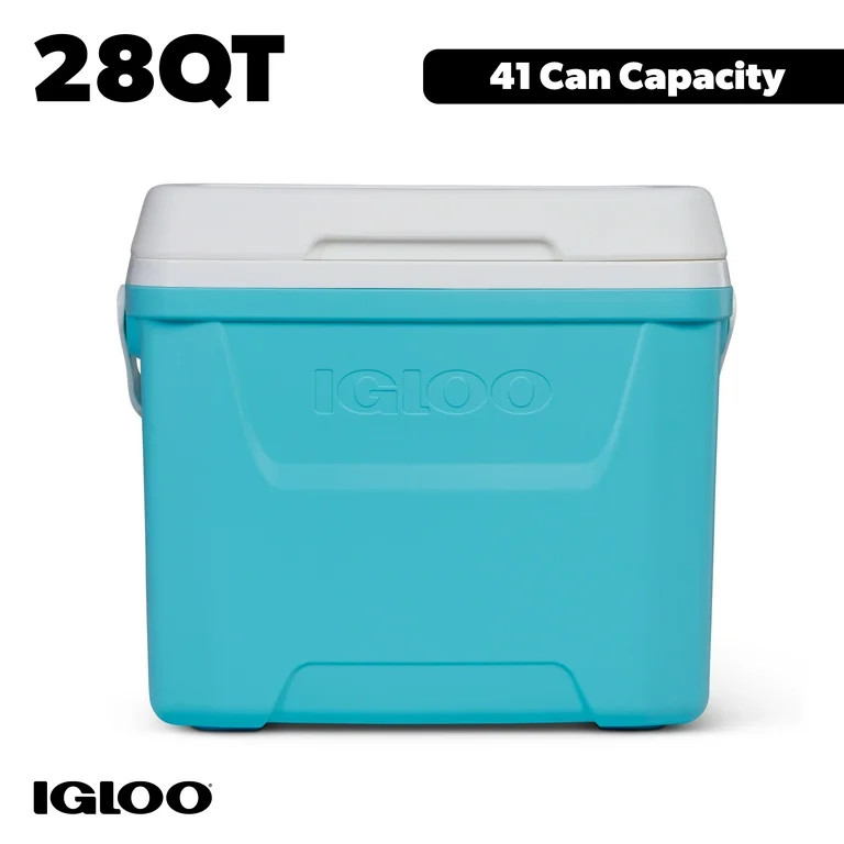 Igloo 28 QT Laguna Hard-Sided Ice Chest Cooler, Aqua Blue and White | Walmart (US)