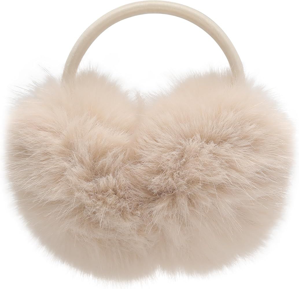 ZLYC Womens Girls Winter Fashion Adjustable Faux Fur EarMuffs Ear Warmers | Amazon (US)