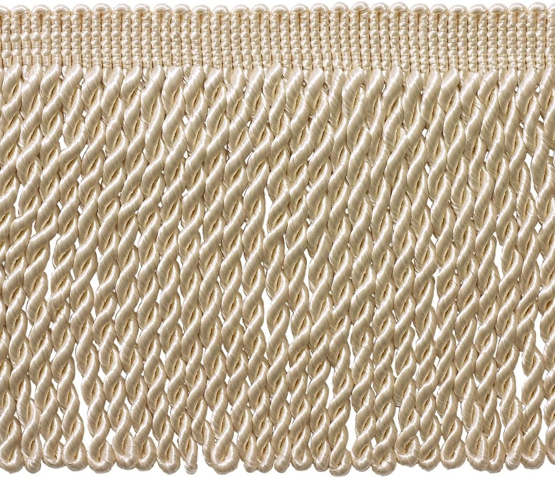 6" (15cm) Basic Solid Collection Traditional Satiny Bullion Fringe Trim (Style# BFS6) Cream Ivory #A2(Ivory Cream) 5 Yard Value Pack (4.5m/15 ft) | Amazon (US)