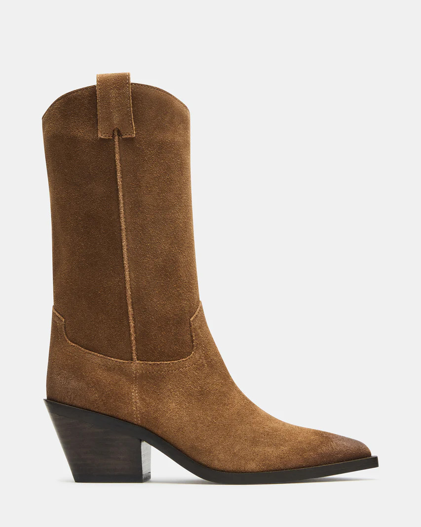 STETSON Chestnut Suede Pointed Toe Western Boot | Women's Boots | Steve Madden (US)