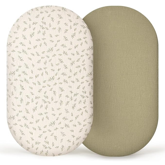 lulumoon Muslin Bassinet Sheets Baby: Cotton Bassinet Sheets Fitted for Boys and Girls - Bassinet... | Amazon (US)