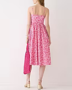 A-line cotton poplin midi dress in rosebud floral | J. Crew US