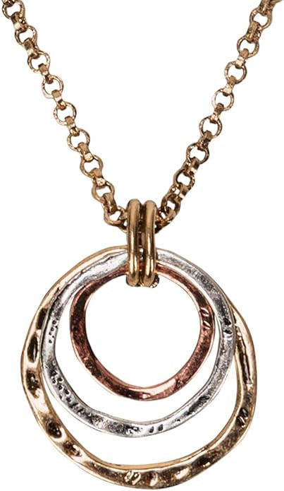 SPUNKYsoul Boho 3 Circle Pendant Handmade Earth Ocean Necklace Jewelry for Women Gold Silver Copp... | Amazon (US)