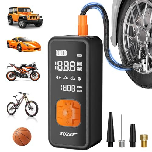 ZUZEE Tire Inflator Portable Air Compressor - 4X Faster Inflation, 150PSI Air Pump for Car Tires with Digital Pressure Gauge/LED Light, Portable Tire Inflator for Car, Moto, Bike, Ball, etc | Amazon (US)