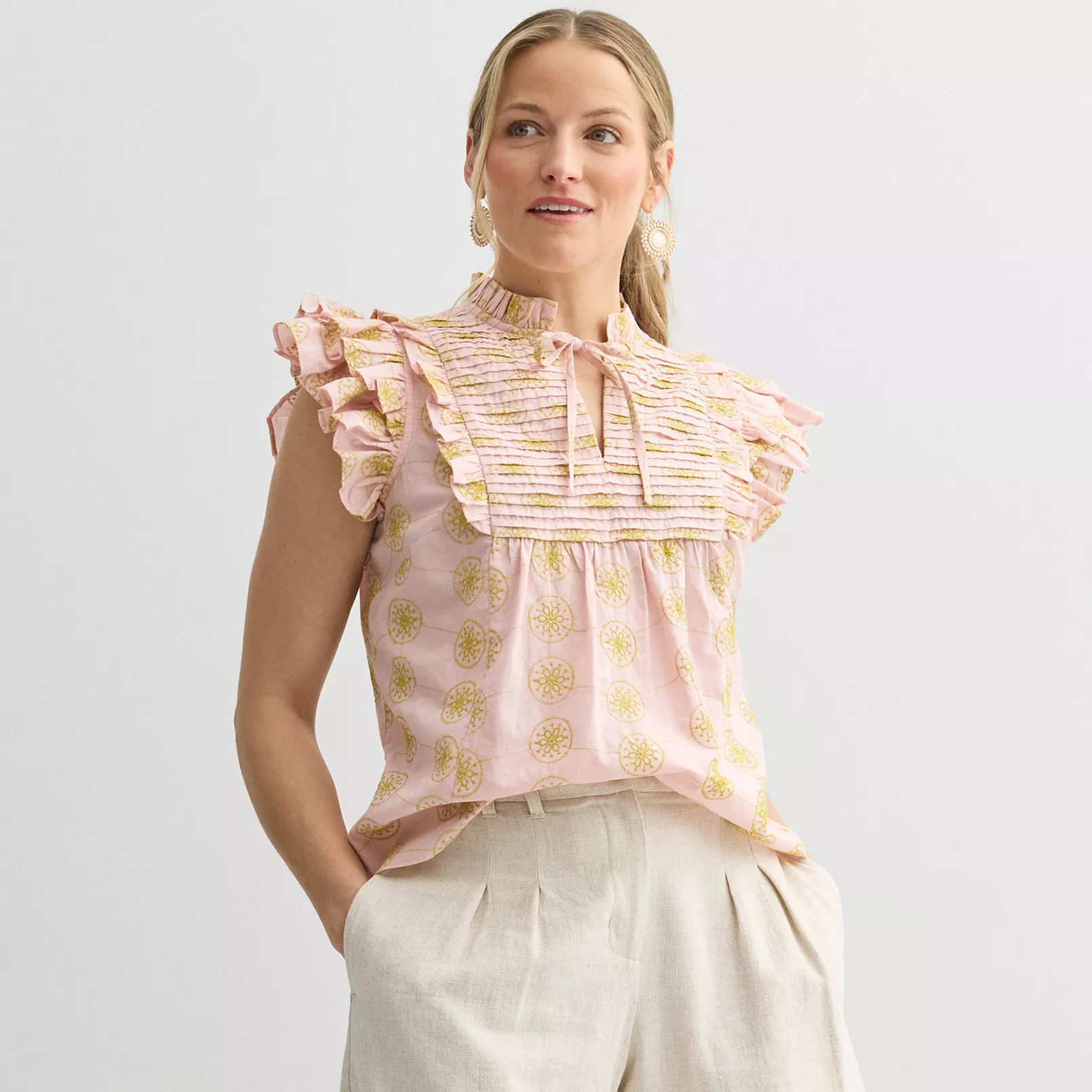 Women's Farmers Market Flounce Sleeve Blouse | Kohl's