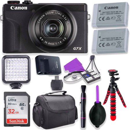 Canon PowerShot G7 X Mark III Digital Camera Black + 32GB Memory Card + Card Reader + Soft Bag + Fle | Walmart (US)