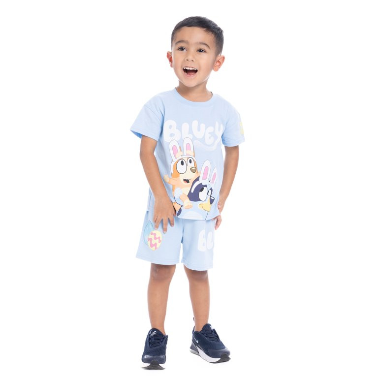 Bluey Toddler Easter Graphic Print Tee and Shorts Set, 2-Piece, Sizes 12 Months-5T | Walmart (US)