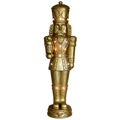 Fraser Hill Farm 48-in Nutcracker Free Standing Decoration with White LED Lights | Lowe's