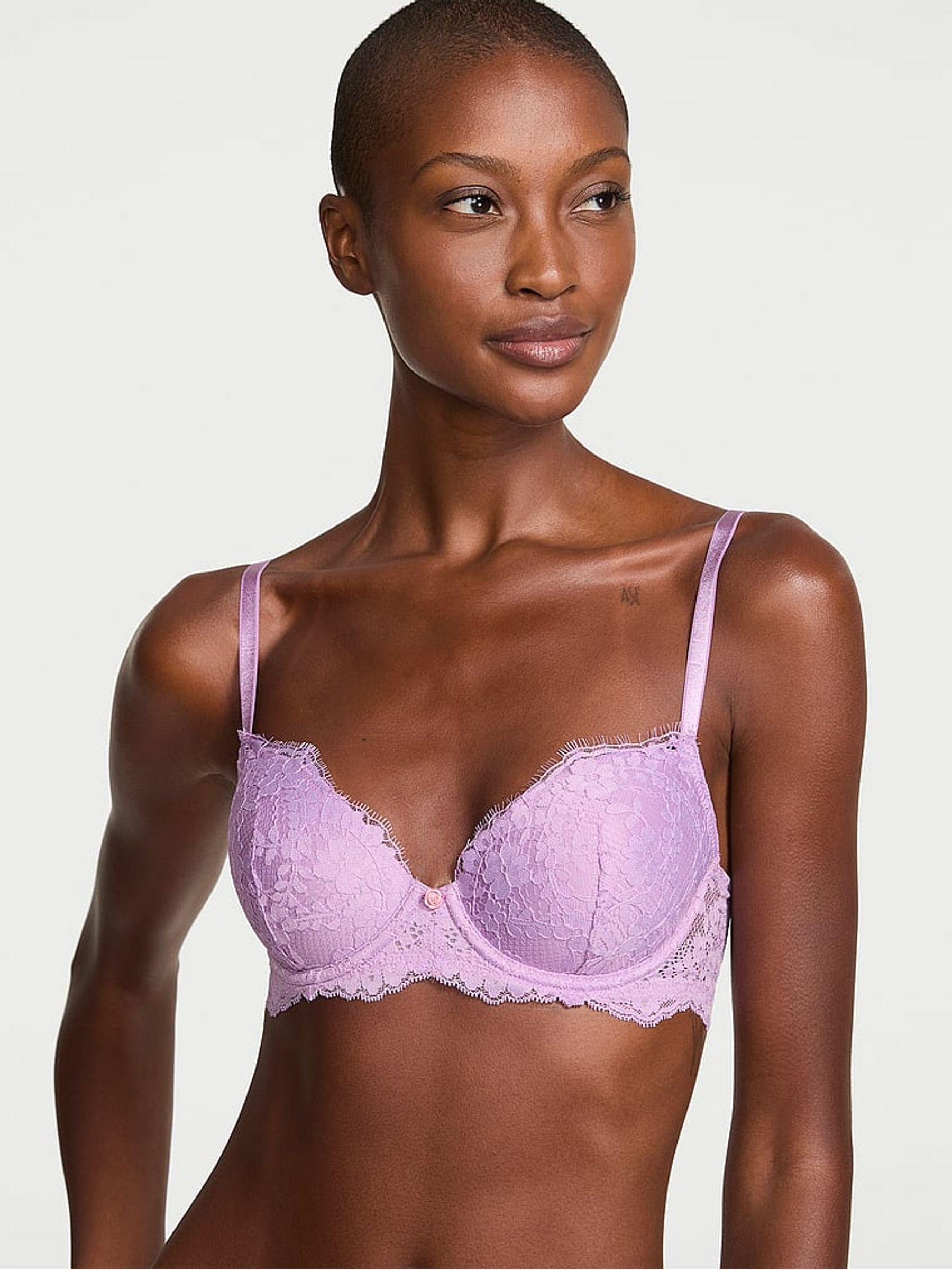 Alluring Lilac Purple Lightly Lined Demi Lace Bra | Victoria's Secret UK | Victoria's Secret UK