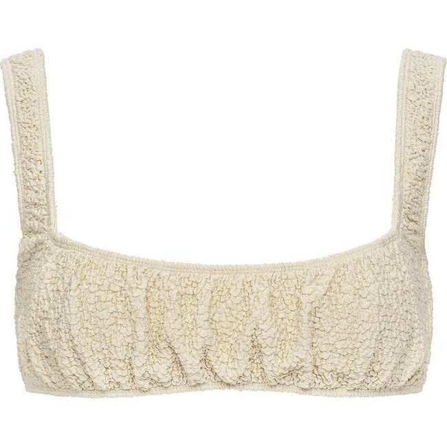 Montce Swim | Zoe Sport Top, Oat Texture (Cream, Size Medium) | Maisonette | Maisonette