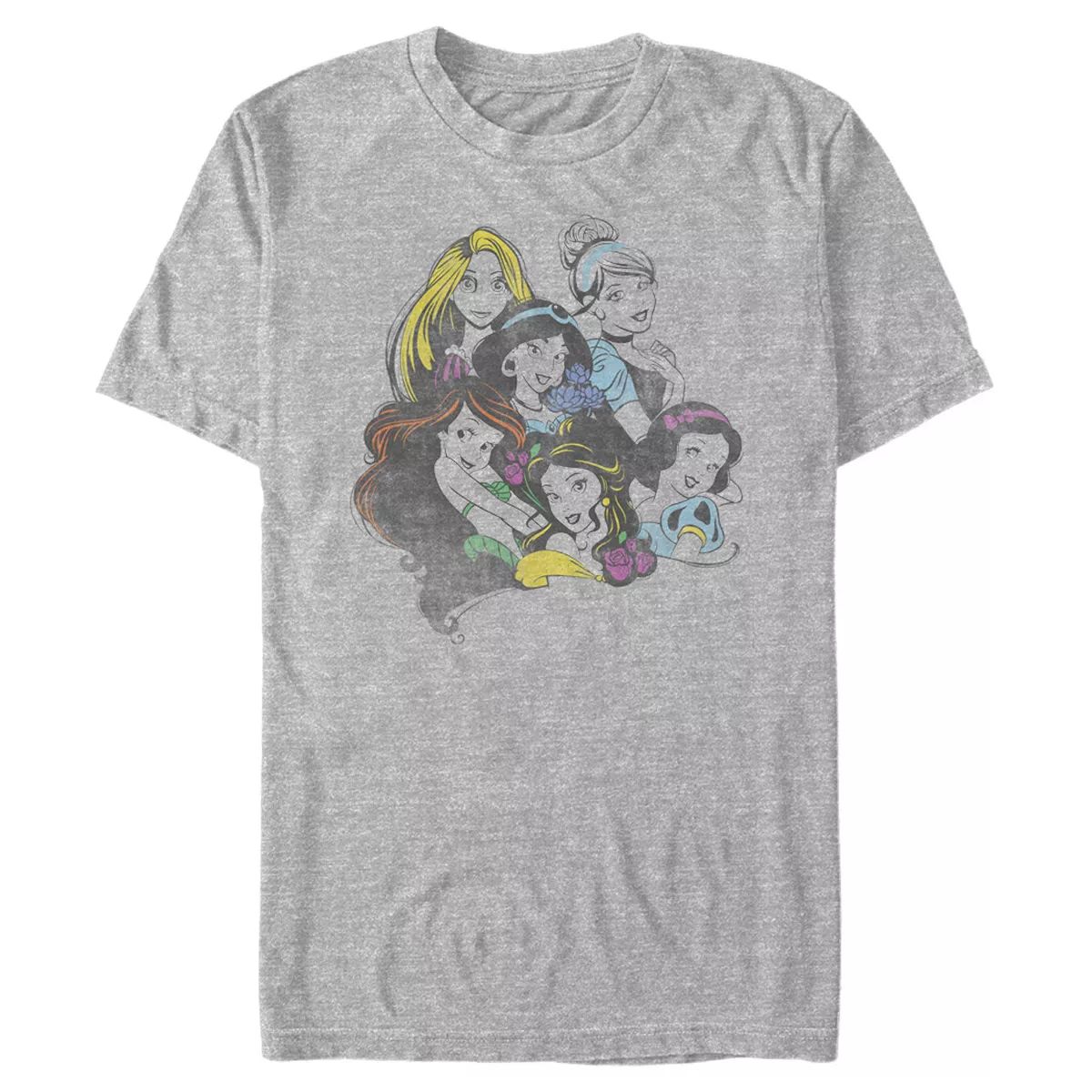 Men's Disney Princesses Group Bold Color Pop T-Shirt | Target