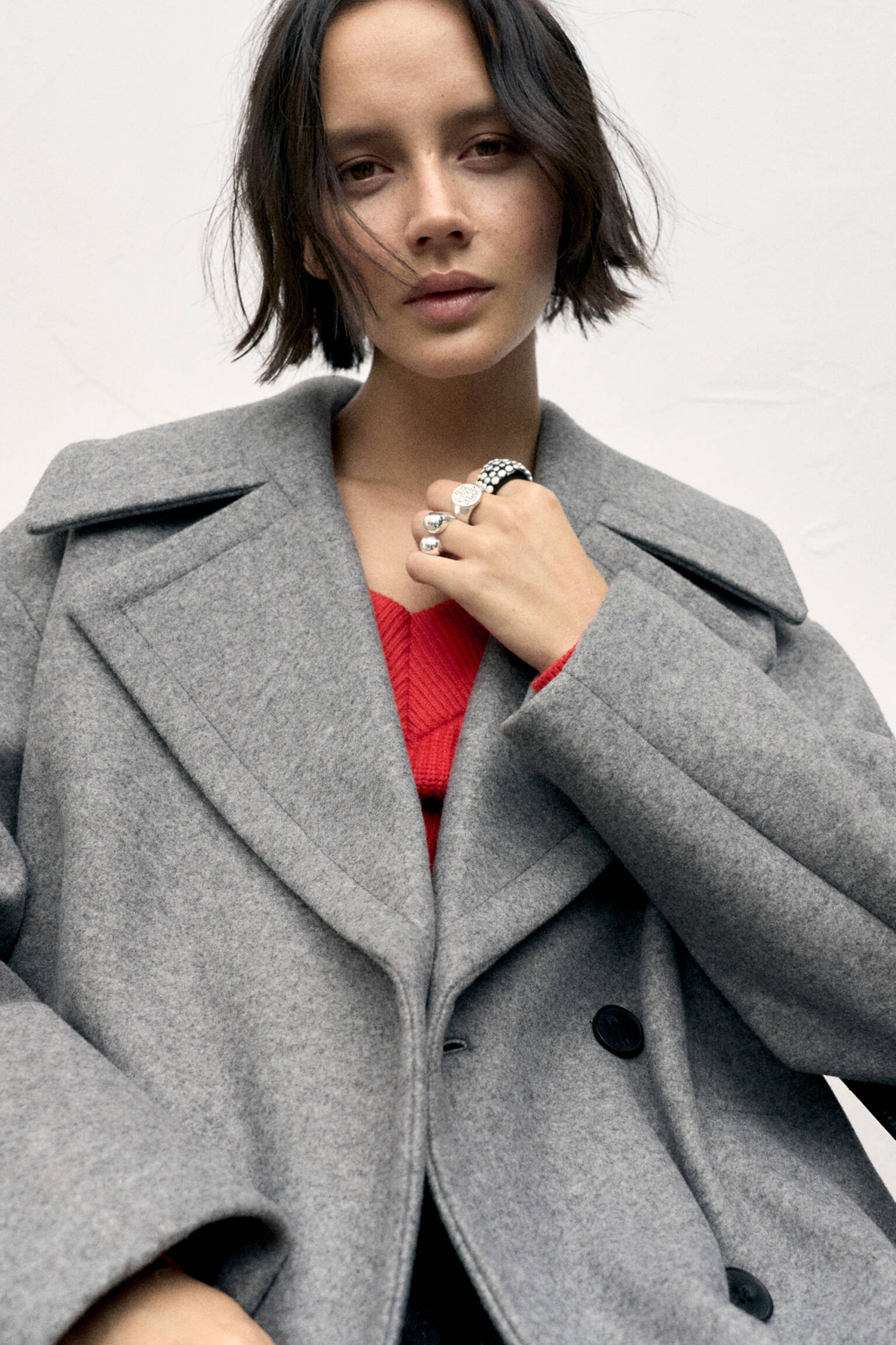 Long soft felt texture coat - pull&bear | PULL and BEAR UK