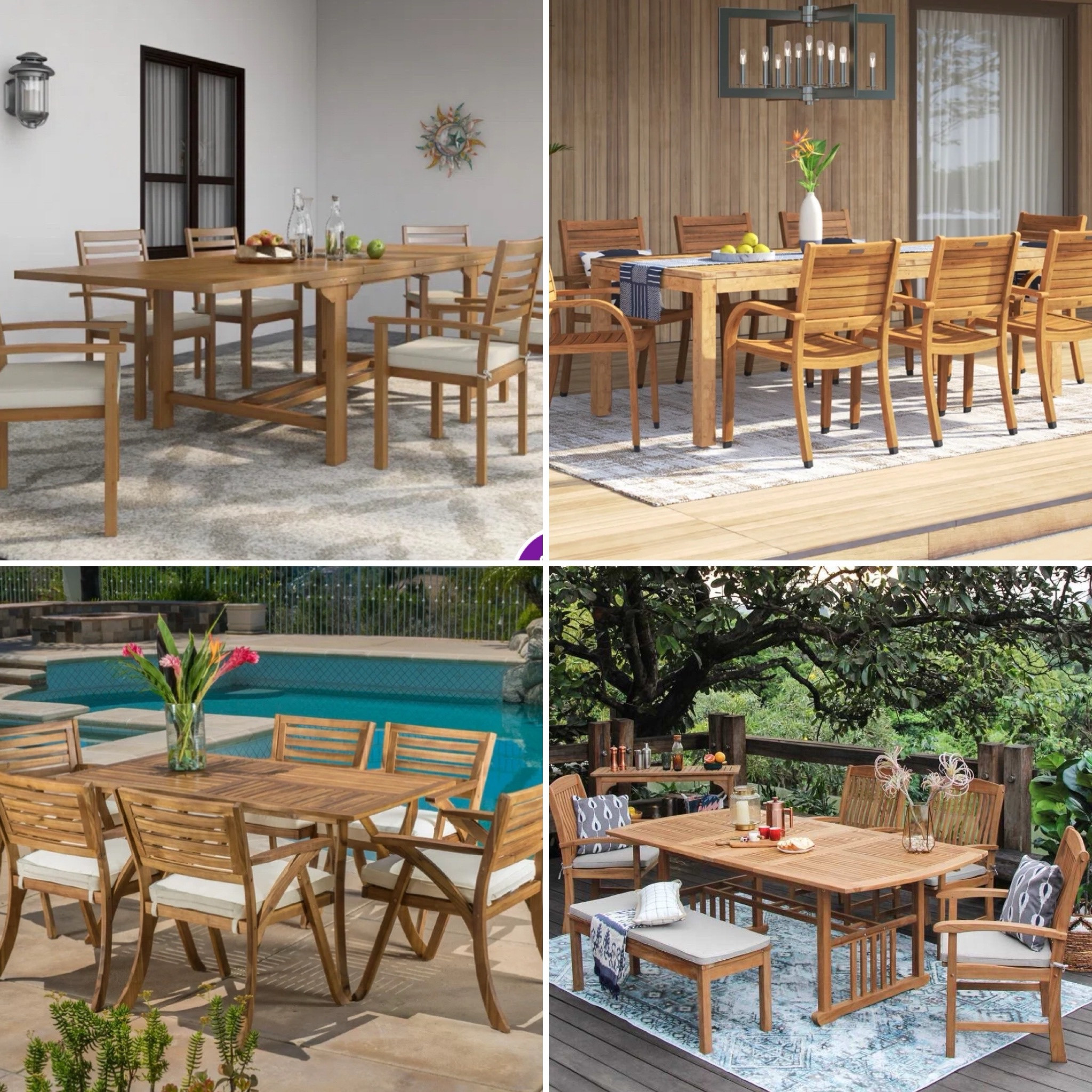 Linking some teak patio dining table sets in various price points similar to mine since it looks like my chairs are out of stock. I’m also linking chairs in case you grab the Walmart teak table and want similar chairs that coordinate well. 

Teak outdoor furniture, outdoor decor, patio decor, outdoor design 

#LTKhome #LTKSeasonal #LTKsalealert