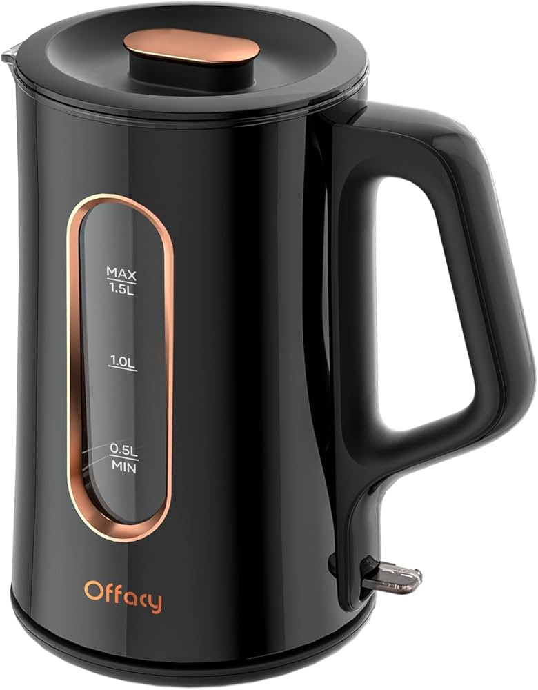 Offacy Electric Kettle, Tea Kettle Pot, Double Wall 1.5L/1200W, Hot Water Kettle Teapot Boiler & ... | Amazon (US)
