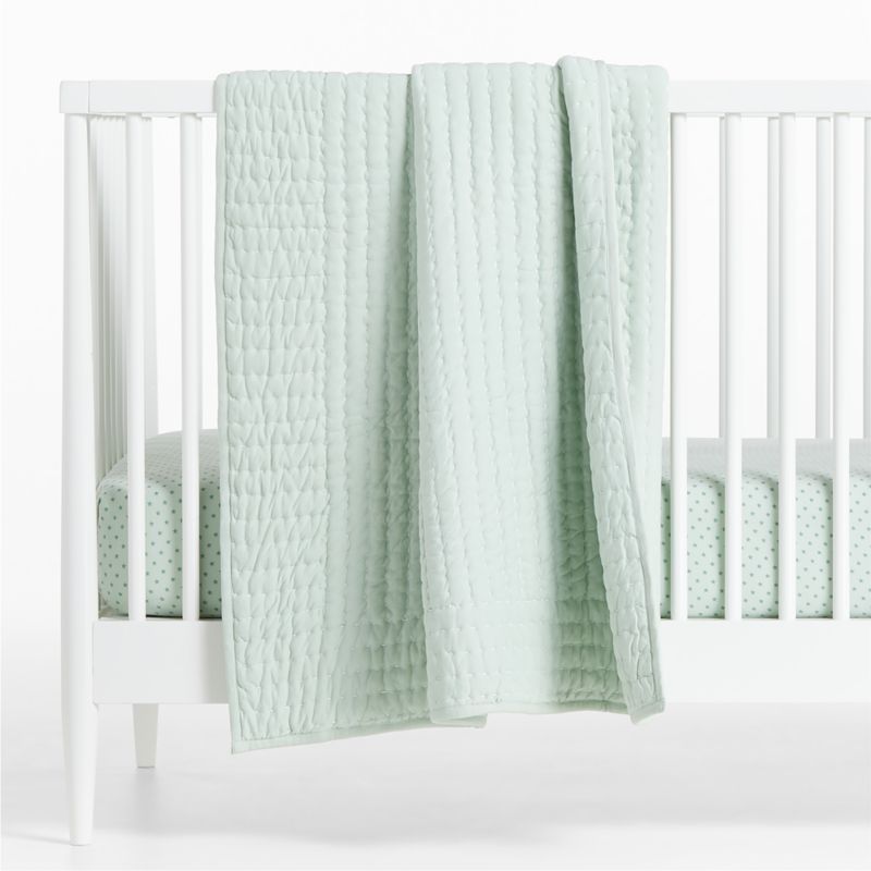 Baby's First Green Organic Jersey Baby Crib Quilt + Reviews | Crate & Kids | Crate & Barrel