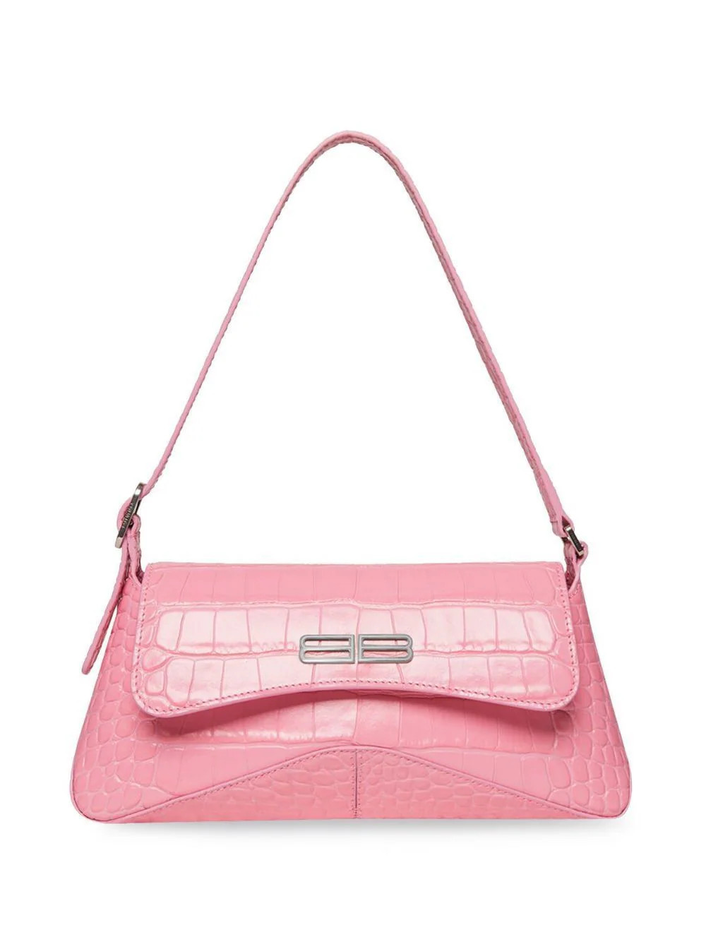 Balenciaga XX Flap crocodile embossed leather shoulder bag - Pink | Farfetch Global